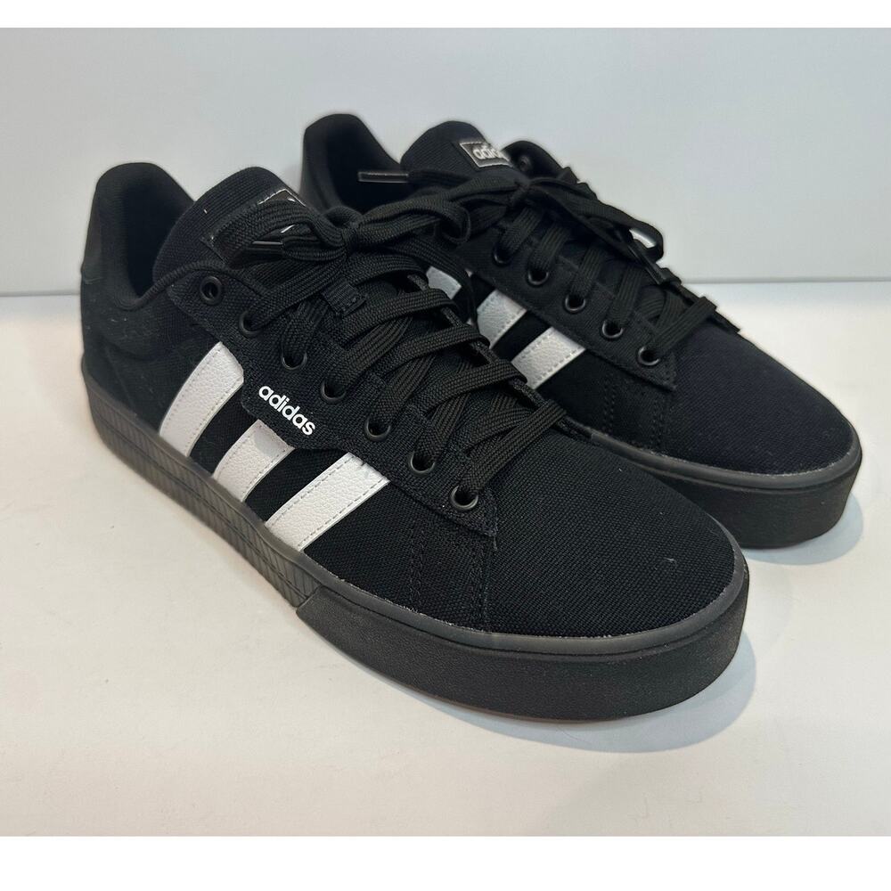 Adidas Daily 3.0 Sneakers Black White Translucent Sole Women’s 9.5 / Men’s 8
